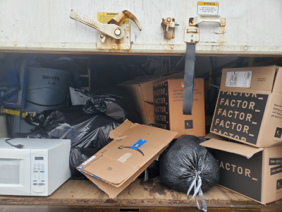 Decorative: Back of a truck fully packed
